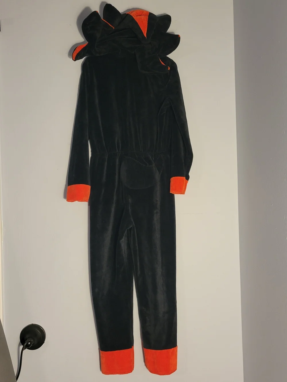Disguise Youth Shadow Costume Sonic 3 Movie Fleece Hooded Jumpsuit Size S (4-6)